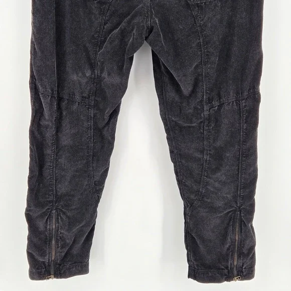 Free People High Gear Moto Black Corduroy Pants 2 Grunge Cargo Boho Utility Gorp - Picture 7 of 12